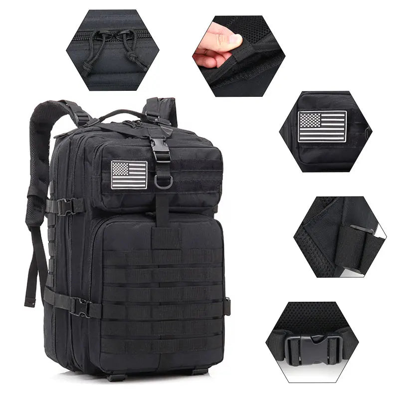 AdventurePro Tactical Backpack - 30/45L Man Tactical Backpacks HkingTraveling Bags Survival Outdoor 3P Assault Pack EDC Molle Pack For Trekking Hunting Bag