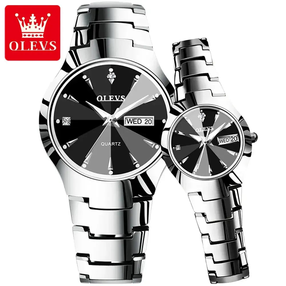 OLEVS 8697 Quartz Mens Women Watches Luxury Original Fashion Design Tungsten Steel Waterproof Calendar TopBrand Wristwatch Gifts ELEGANCE®