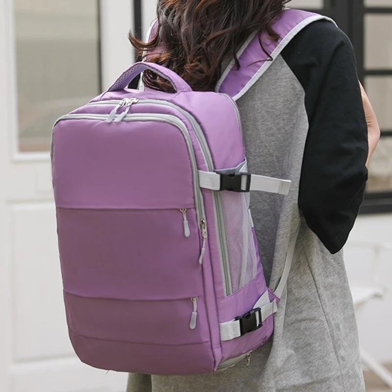 Elegance Nomad Backpack - Women Travel Backpack Large Capacity Waterproof Anti-Theft Casual Daypack Bag with Luggage Strap & USB Charging Port Backpacks
