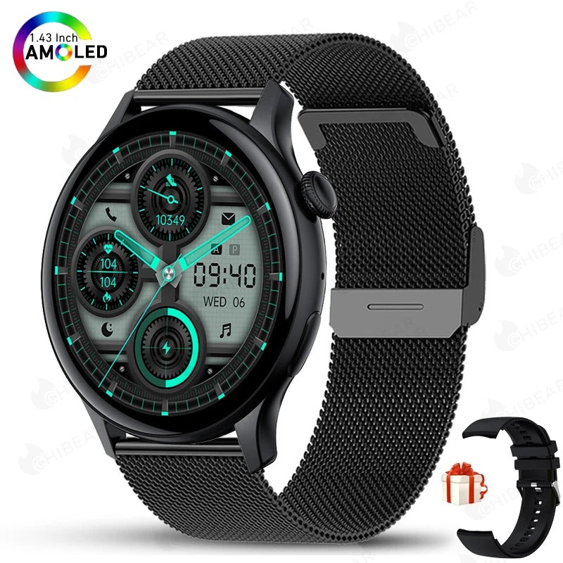 ELEGANCE LuxeFit Women Smartwatch 466*466 AMOLED 1.43" HD Screen Always Display Time Bluetooth Call IP67 Waterproof Sports Smart Watch