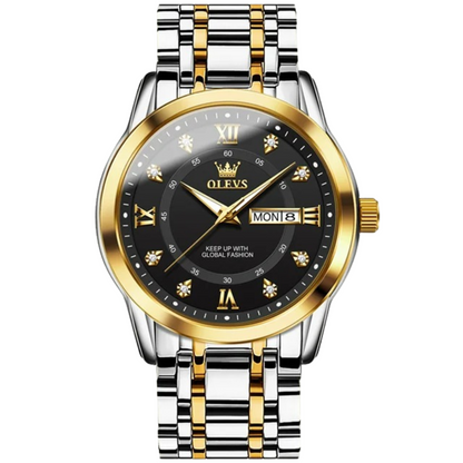 ELEGANCE® 5513 Men Watch Stainless Steel Waterproof Men's Watches Luxury Gold Diamond Lover's Wristwatches