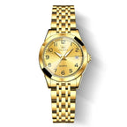 ELEGANCE® 9970 Men Luxury Quartz Watch Number Dial Rhombus Mirror Hand Clock Stainless Steel Original Watches