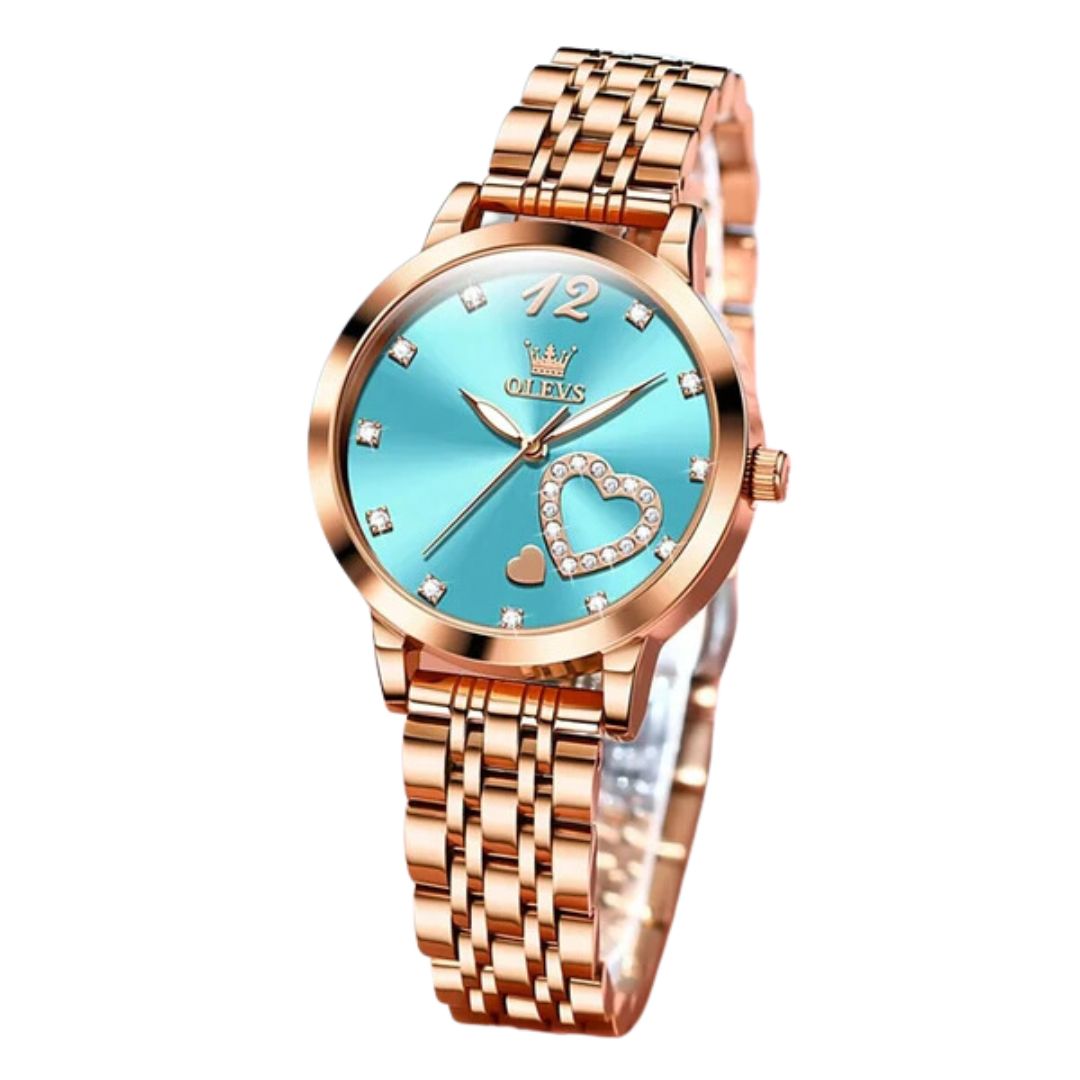 ELEGANCE® 5189 Women's Watches Fashion Quartz Watch Stainless steel Waterproof Set With Diamonds Love Luxury female Wristwatch