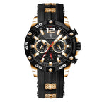 Elegance® 912 Sport Chrono Luxury Man Wristwatch Chronograph Waterproof Luminous Date Watches for Men Casual Quartz Silicone Men Watch