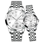ELEGANCE® 9970 Men Luxury Quartz Watch Number Dial Rhombus Mirror Hand Clock Stainless Steel Original Watches