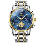 ELEGANCE® Celestial Timekeeper 2900 Moon Phase Watch Men Stainless Steel Waterproof Luminous  Fashion Skeleton Chronograph Quartz Wrist Watch for Men