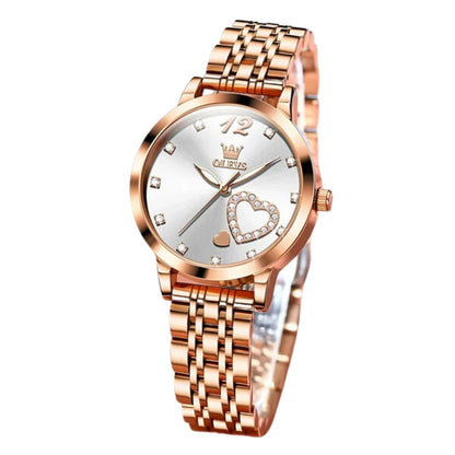 ELEGANCE® 5189 Women's Watches Fashion Quartz Watch Stainless steel Waterproof Set With Diamonds Love Luxury female Wristwatch