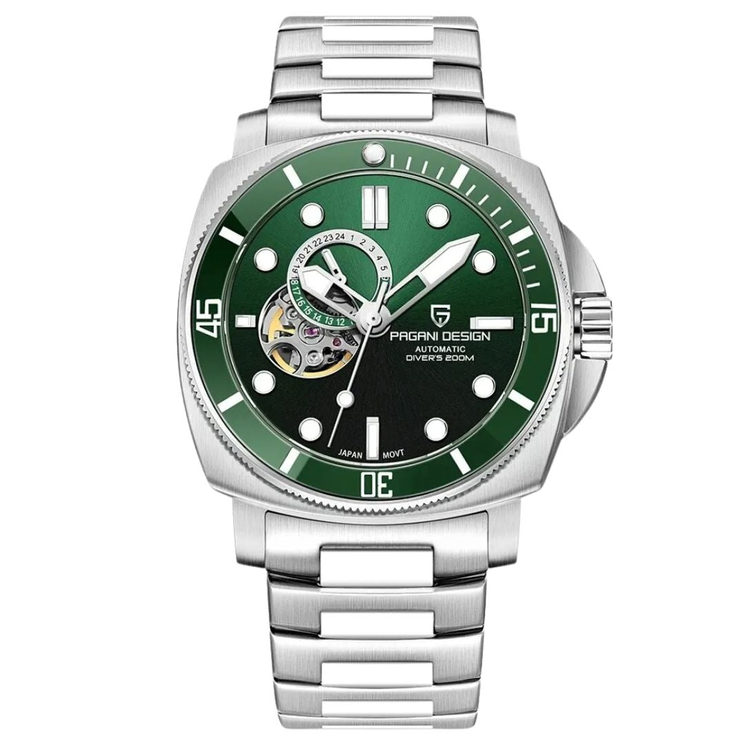 ELEGANCE® P1736 Men Watch Automatic Mechanical Top Brand Sports Fashion Sapphire 200M Waterproof Wristwatch