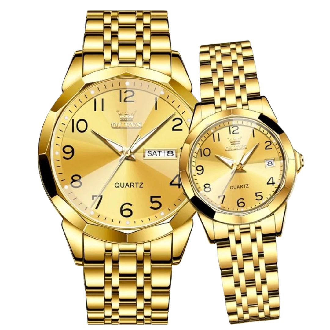 ELEGANCE® 9970 Men Luxury Quartz Watch Number Dial Rhombus Mirror Hand Clock Stainless Steel Original Watches