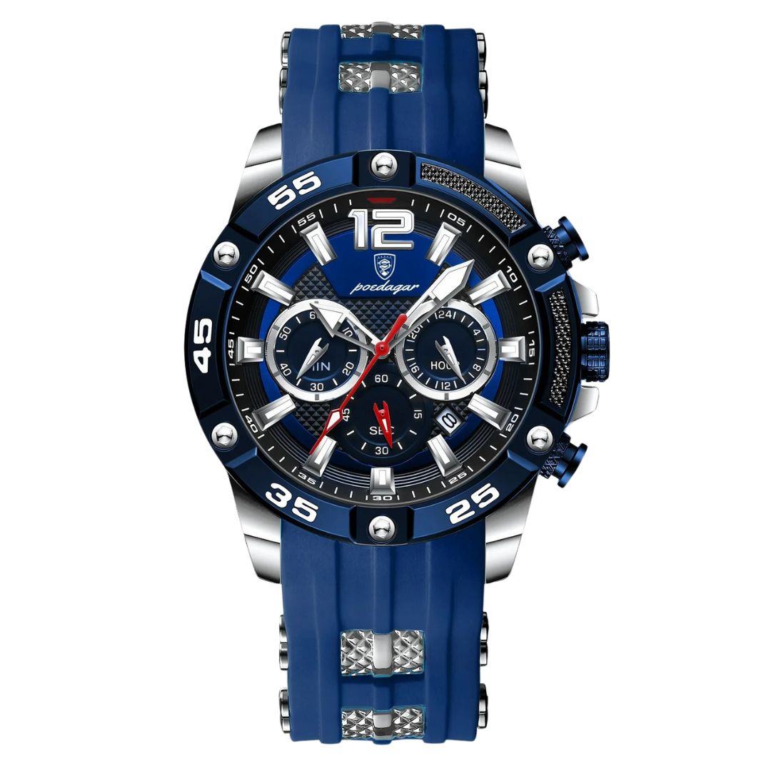 Elegance® 912 Sport Chrono Luxury Man Wristwatch Chronograph Waterproof Luminous Date Watches for Men Casual Quartz Silicone Men Watch