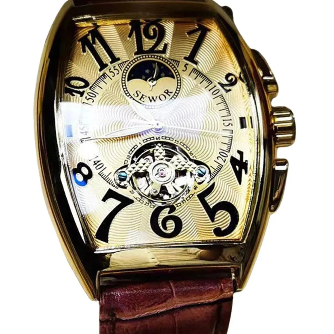 Elegance® Luxe Mechanique S075 Men Automatic Watch Mechanical Luxury Tourbillon Skeleton Luminous