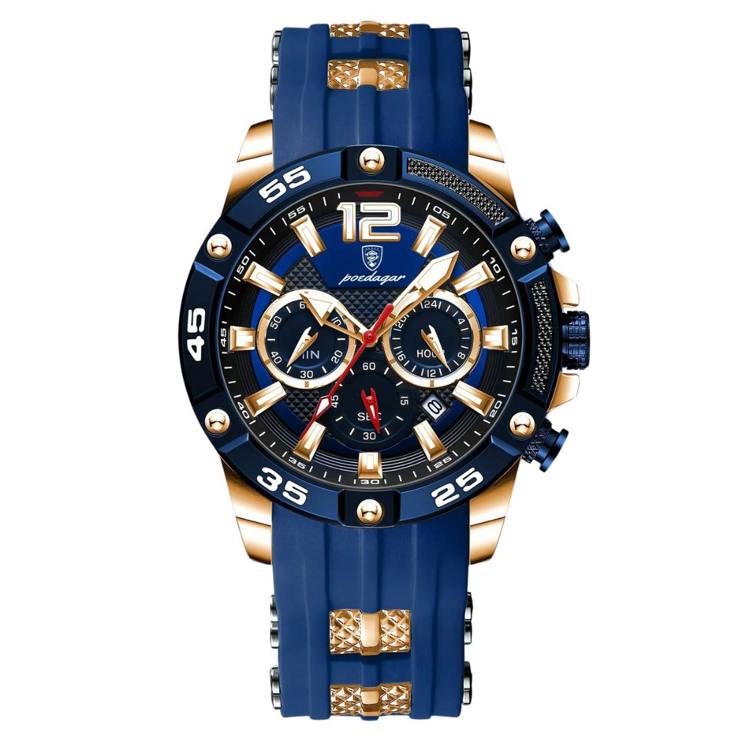 Elegance® 912 Sport Chrono Luxury Man Wristwatch Chronograph Waterproof Luminous Date Watches for Men Casual Quartz Silicone Men Watch