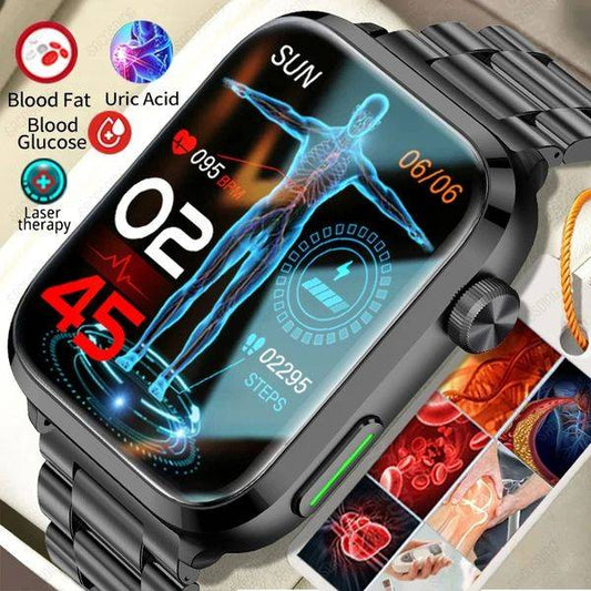 LASERTHERAPY PRO® - BEST MEDICAL DIAGNOSIS SMARTWATCH - BLOOD LIPIDS URIC ACID BLOOD GLUCOSE WATCH - ECG+PPG FITNESS TRACKER