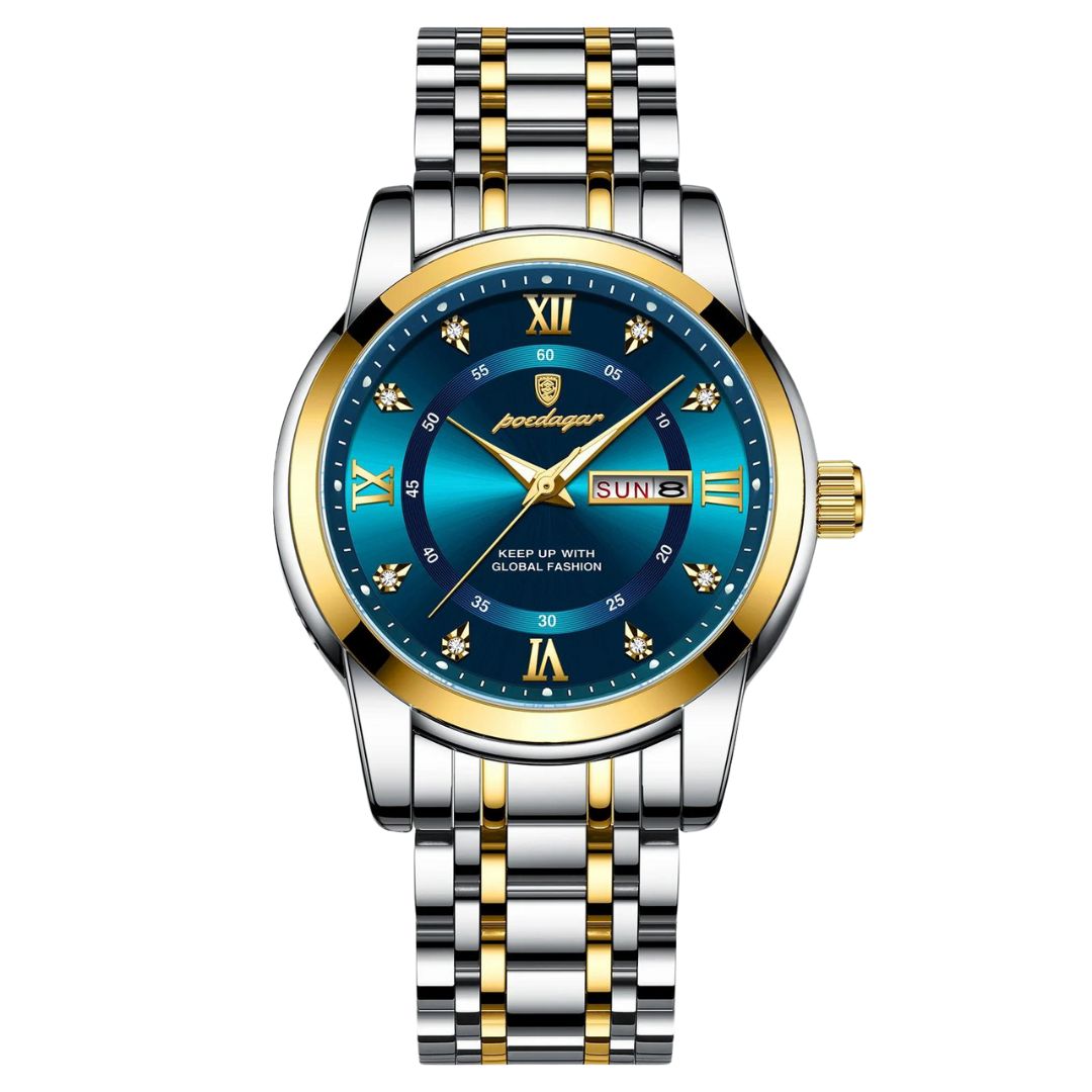 ELEGANCE® 936 Luxury Watch for Man Elegant Date Week Waterproof Luminous Men Watch Quartz Stainless Steel Sports Men's Watches