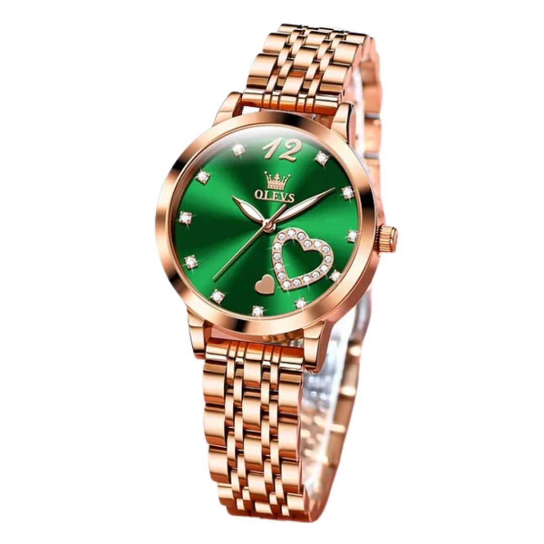 ELEGANCE® 5189 Women's Watches Fashion Quartz Watch Stainless steel Waterproof Set With Diamonds Love Luxury female Wristwatch