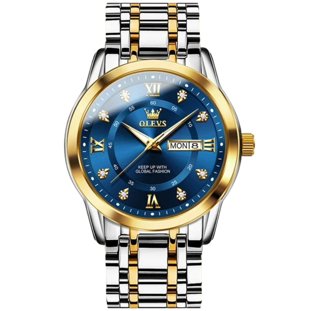 ELEGANCE® 5513 Men Watch Stainless Steel Waterproof Men's Watches Luxury Gold Diamond Lover's Wristwatches