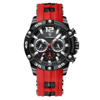 Elegance® 912 Sport Chrono Luxury Man Wristwatch Chronograph Waterproof Luminous Date Watches for Men Casual Quartz Silicone Men Watch