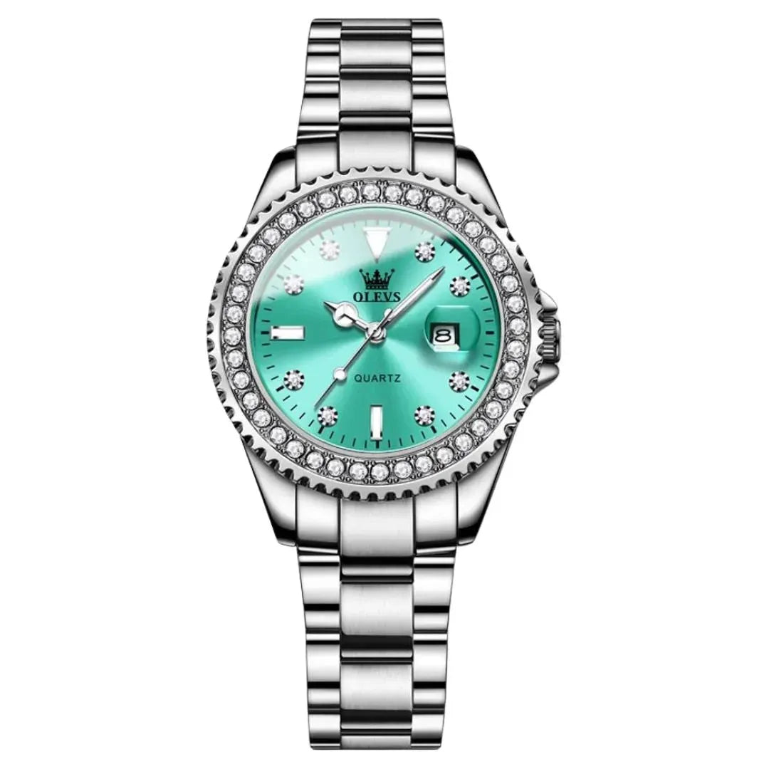 ELEGANCE® 9945 Diamond Dial Quartz Watch for Women Fashion Elegant Ladies Watches Stainless Steel Waterproof Women's Wristwatch