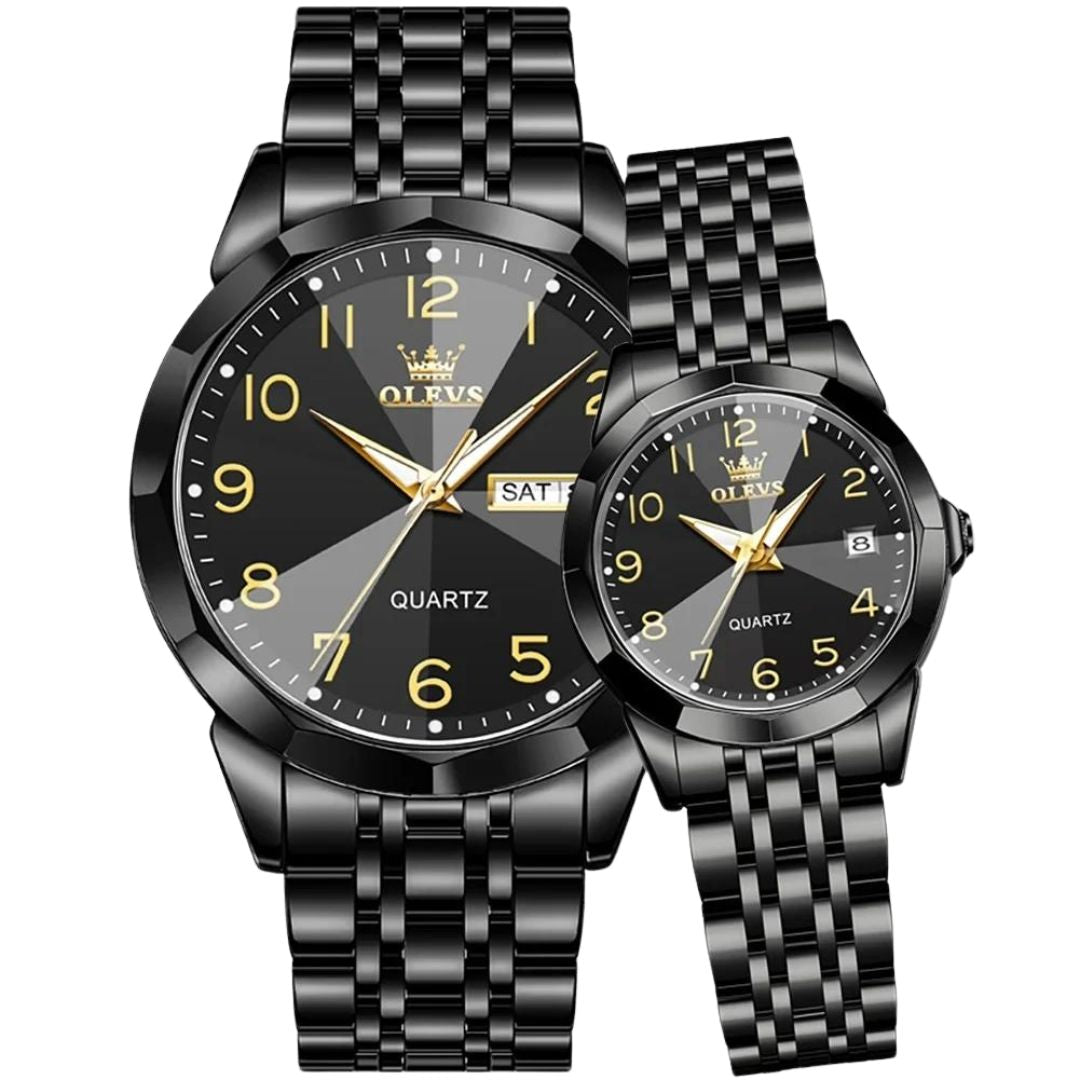 ELEGANCE® 9970 Men Luxury Quartz Watch Number Dial Rhombus Mirror Hand Clock Stainless Steel Original Watches