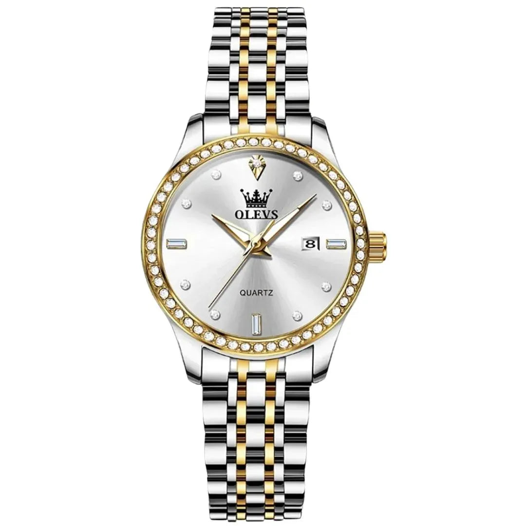 ELEGANCE® 3625 Couple Watch Luxury Brand Business Waterproof Stainless Steel Watch Elegant Dress His or Her Diamond Quartz Couple Watch