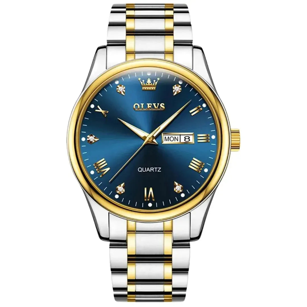 Elegance® 5563 Top Brand Luxury Quartz Watch Set Mens Women Couple Wristwatch Waterproof Stainless Steel Clock Top Gift For Lover