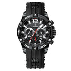 Elegance® 912 Sport Chrono Luxury Man Wristwatch Chronograph Waterproof Luminous Date Watches for Men Casual Quartz Silicone Men Watch