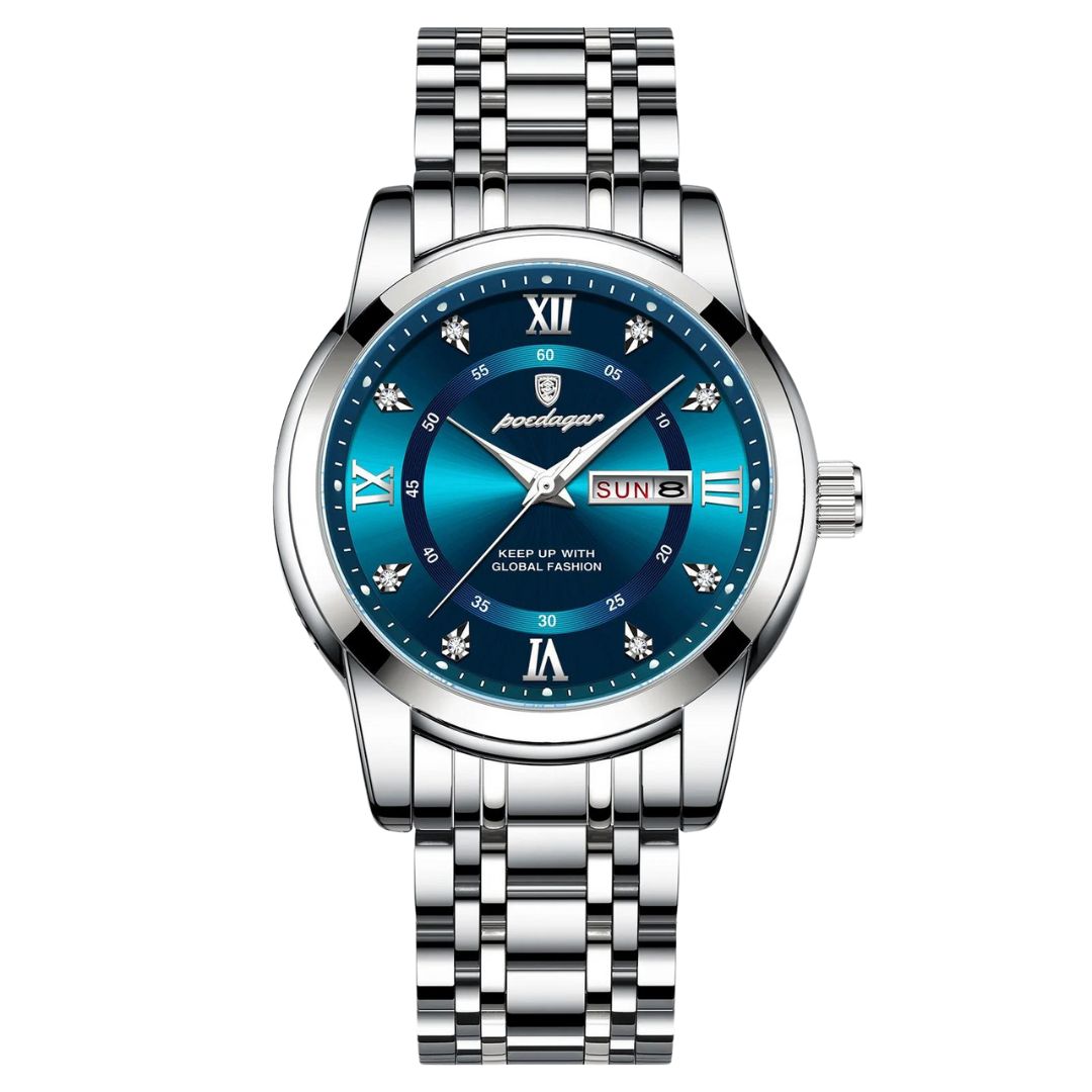 ELEGANCE® 936 Luxury Watch for Man Elegant Date Week Waterproof Luminous Men Watch Quartz Stainless Steel Sports Men's Watches