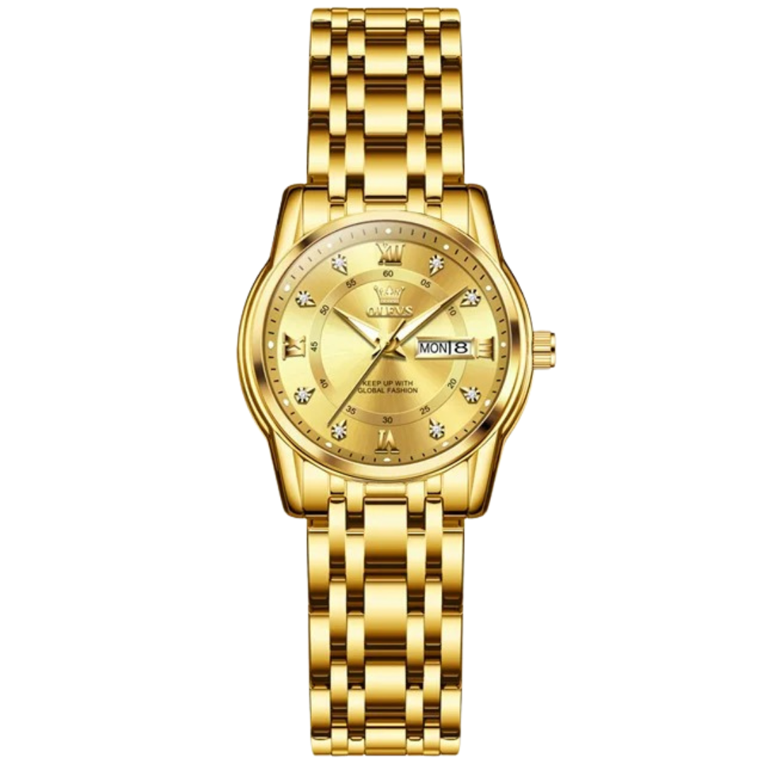 ELEGANCE® 5513 Men Watch Stainless Steel Waterproof Men's Watches Luxury Gold Diamond Lover's Wristwatches