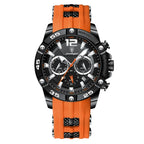 Elegance® 912 Sport Chrono Luxury Man Wristwatch Chronograph Waterproof Luminous Date Watches for Men Casual Quartz Silicone Men Watch