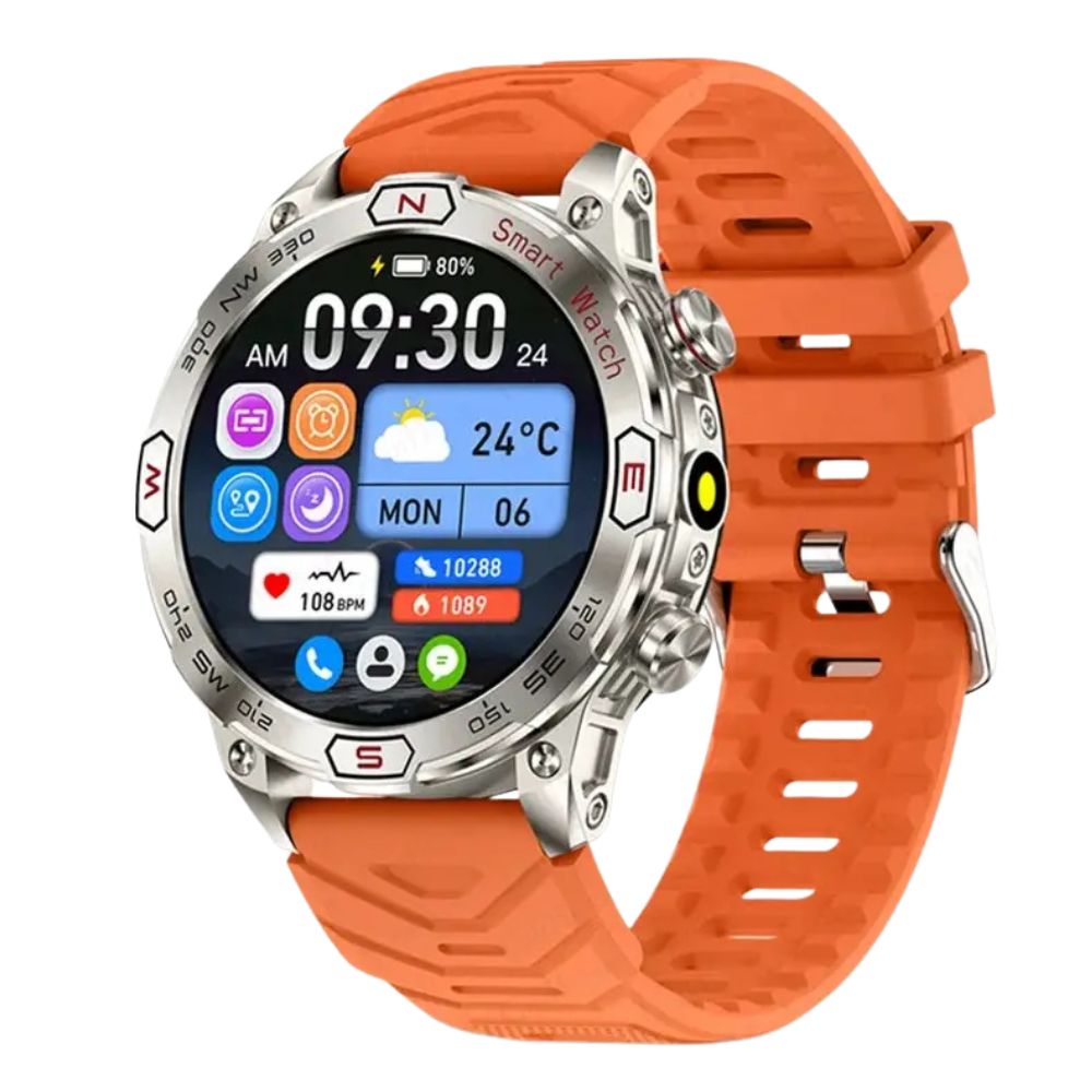 Elegance EliteTrack Smartwatch GPS Tracking LED Lights Outdoor Military Bluetooth Call Smartｗatch Men AMOLED HD Screen 1ATM Waterproof Sports Smart Watch IOS Android