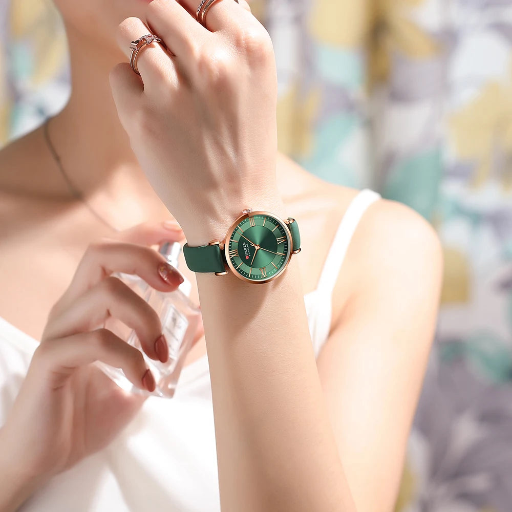Elegance Chic Classic Women's Watch Quartz Leather Wrsitwatches Fashionable Classic Clock Montre femme