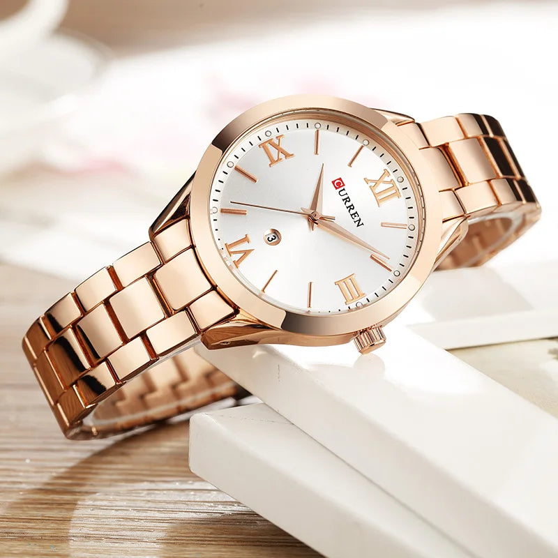 Elegance 9007 Prestige Timepiece Gold Watch Women Watches Ladies Creative Steel Women's Bracelet Watches Female Clock Relogio Feminino Montre Femme