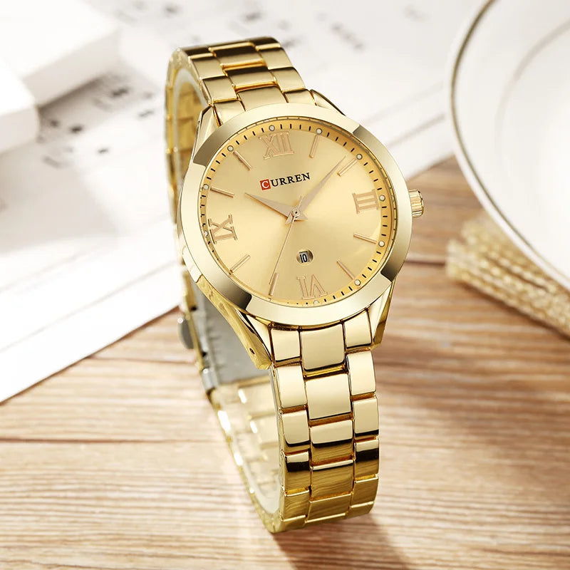 Elegance 9007 Prestige Timepiece Gold Watch Women Watches Ladies Creative Steel Women's Bracelet Watches Female Clock Relogio Feminino Montre Femme