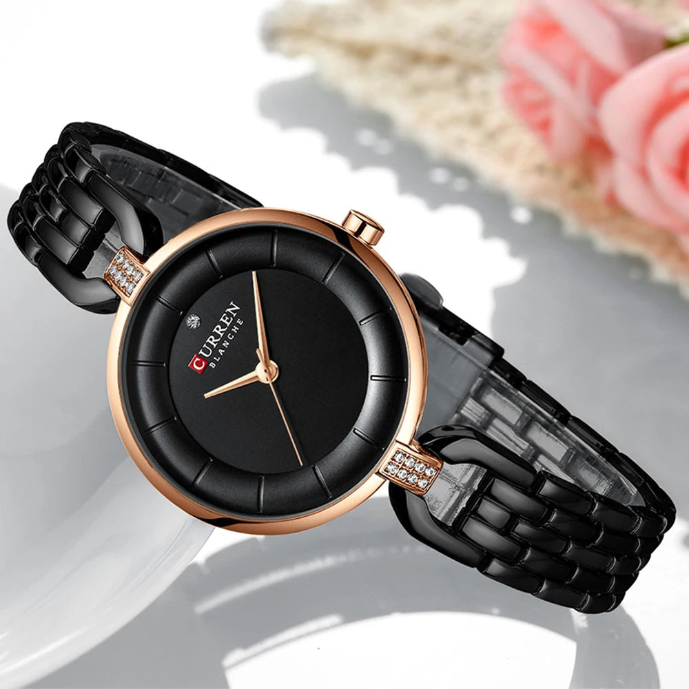 Elegance Prestige 9052 Women Watch - Luxury Brand Simple Casual Quartz Watches Women Silver Dress Wristwatch Female Clock Ladies Watch with Stainless Steel