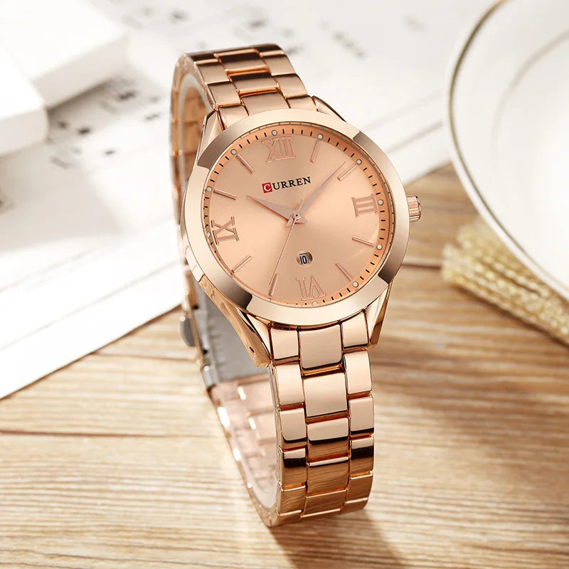 Elegance 9007 Prestige Timepiece Gold Watch Women Watches Ladies Creative Steel Women's Bracelet Watches Female Clock Relogio Feminino Montre Femme