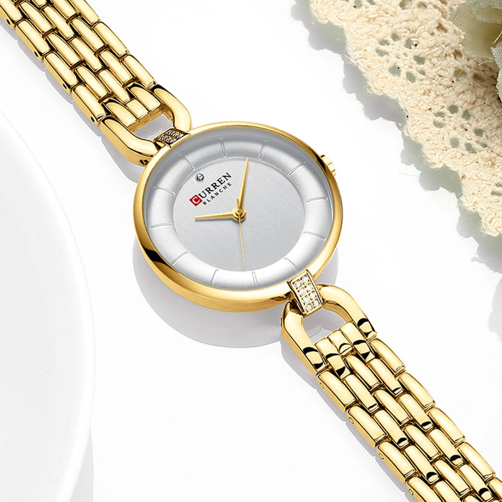 Elegance Prestige 9052 Women Watch - Luxury Brand Simple Casual Quartz Watches Women Silver Dress Wristwatch Female Clock Ladies Watch with Stainless Steel
