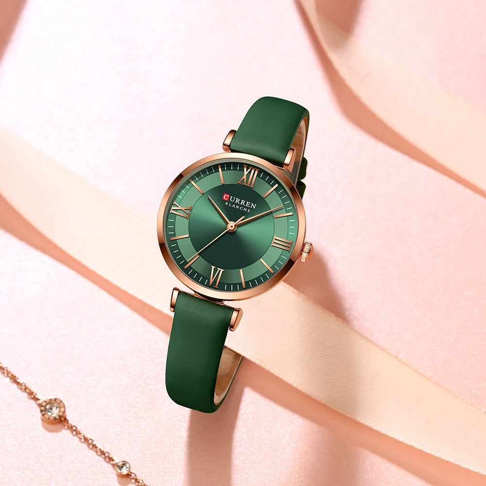 Elegance Chic Classic Women's Watch Quartz Leather Wrsitwatches Fashionable Classic Clock Montre femme