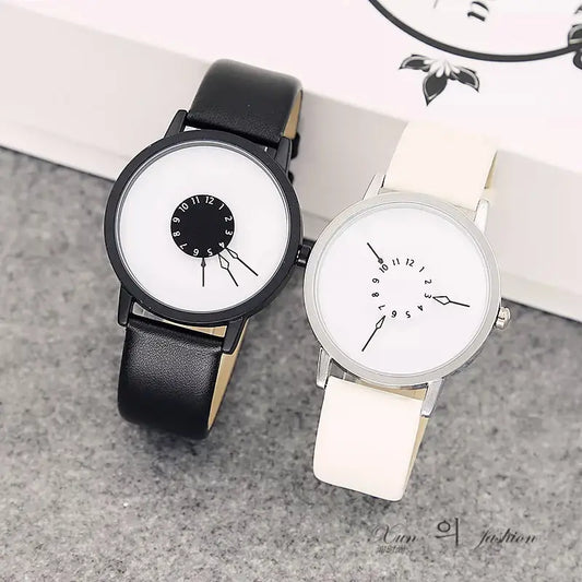 ELEGANCE® Watch Couple Korean Style Minimalist Trend Large Dial Male and Female Middle School Students Creative Watch Ulzzang Personality Men's Watch