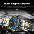 ELEGANCE® Luxury Man Wristwatch Waterproof Luminous Chronograph Watch for Men Stainless Steel Men's Quartz Watches POEDAGAR