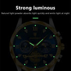 ELEGANCE® Luxury Man Wristwatch Waterproof Luminous Chronograph Watch for Men Stainless Steel Men's Quartz Watches POEDAGAR