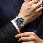 ELEGANCE® Luxury Man Wristwatch Waterproof Luminous Chronograph Watch for Men Stainless Steel Men's Quartz Watches POEDAGAR