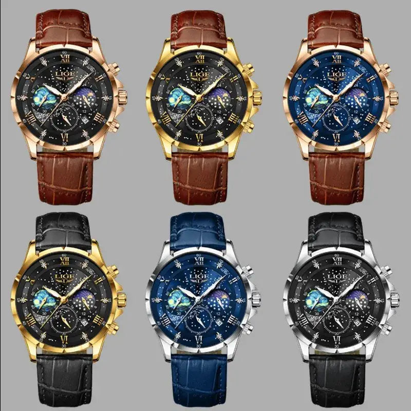 Elegance ApexChrono™ Elite Top Luxury Brand Men Genuine Leather Sports Watches Men's Army Military Watch Male Date Quartz