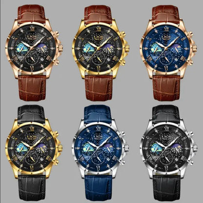 Elegance ApexChrono™ Elite Top Luxury Brand Men Genuine Leather Sports Watches Men's Army Military Watch Male Date Quartz