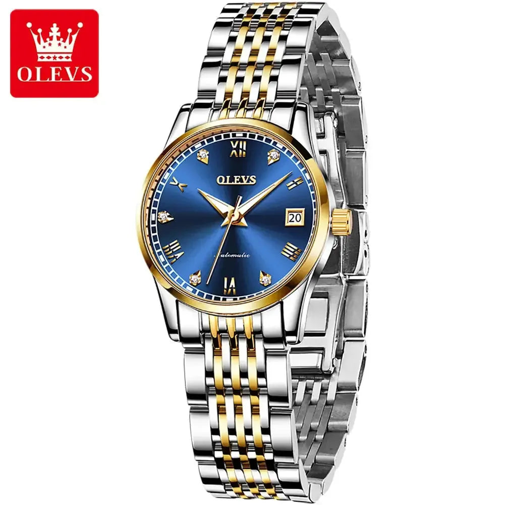 OLEVS 6602 Automatic Mechanical Couple Watch Luminous Stainless Steel Waterproof Top Brand Luxury Wristwatch Gift For Women Man ELEGANCE®