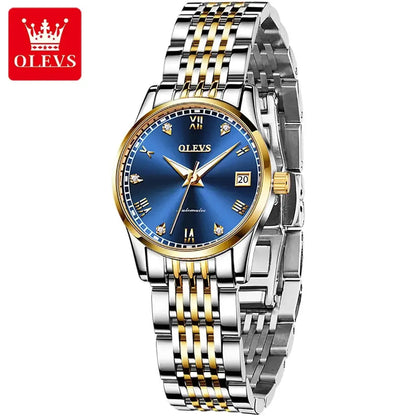 OLEVS 6602 Automatic Mechanical Couple Watch Luminous Stainless Steel Waterproof Top Brand Luxury Wristwatch Gift For Women Man ELEGANCE®