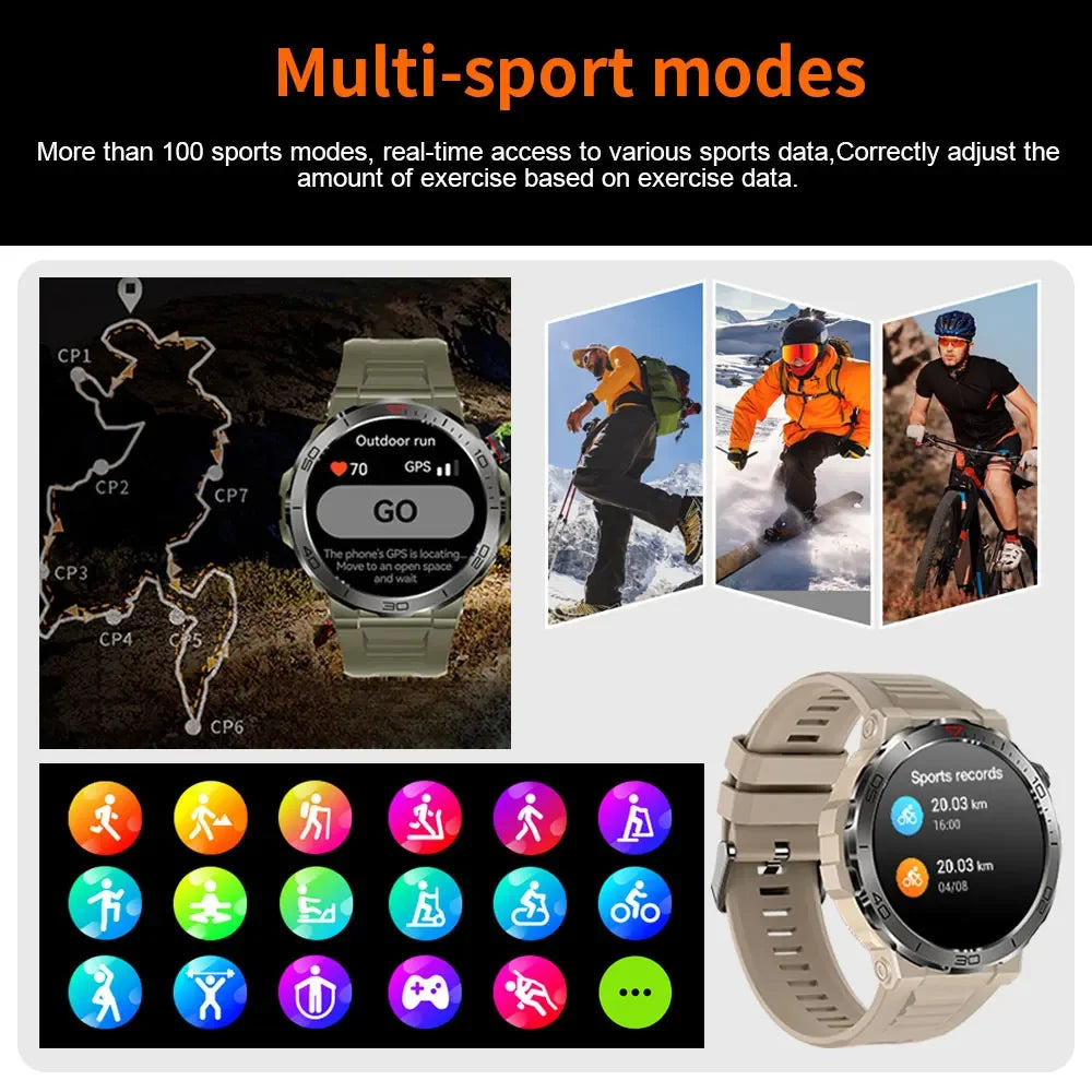 Elegance® Tracker Pro SmartWatch 1.43 Amoled GPS Smart watches for men Bluetooth call Compass Sports Smartwatch For Android IOS Fitness Tracker