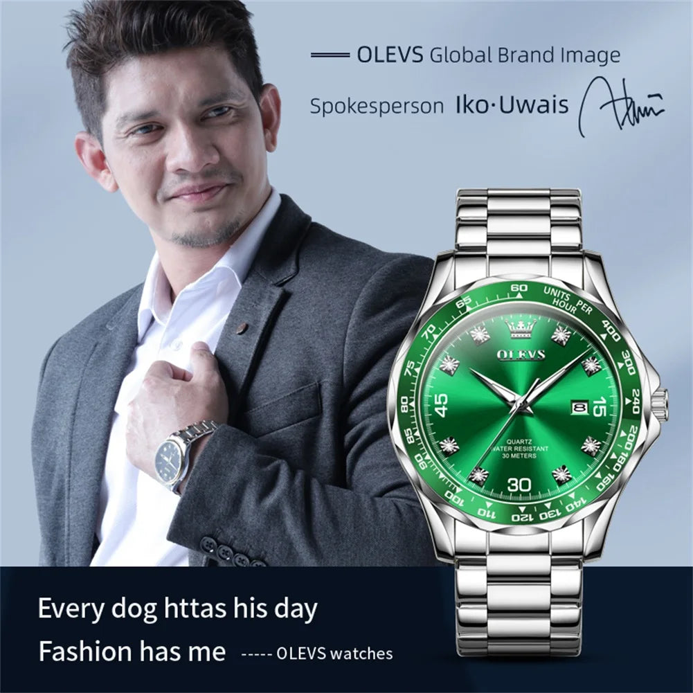 ELEGANCE® Luxe Chrono 9988 Men's Watches Luxury Fashion Trend Chronograph Waterproof Luminous Men Wristwatches Simple Stainless Watch Luxury Business