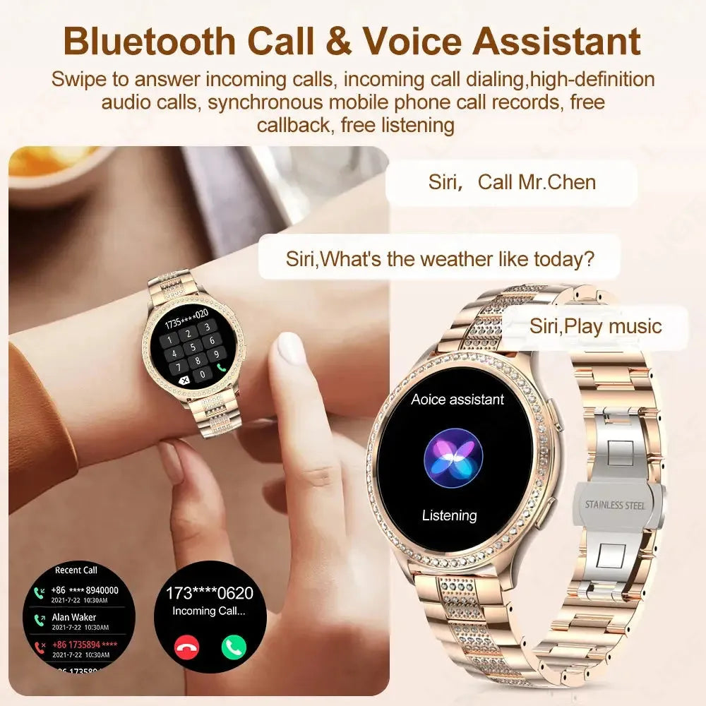 Elegance® SmartHealth Watch 1.32 inch Women Smart Watch Bluetooth Call AI Voice Assistant Women's Health Monitor Smartwatch