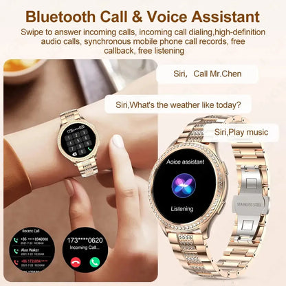 Elegance® SmartHealth Watch 1.32 inch Women Smart Watch Bluetooth Call AI Voice Assistant Women's Health Monitor Smartwatch