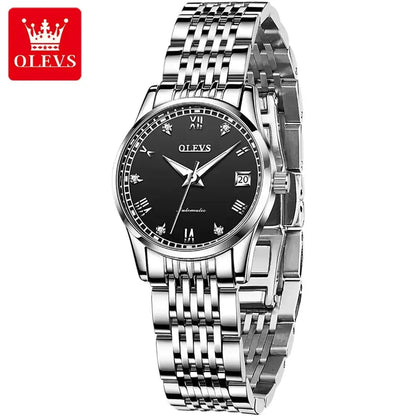 OLEVS 6602 Automatic Mechanical Couple Watch Luminous Stainless Steel Waterproof Top Brand Luxury Wristwatch Gift For Women Man ELEGANCE®